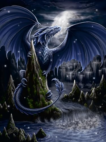 Ravensburger Puzzle 12000731 - Der Schwarzblaue Drache - 1500 Teile Puzzle für Erwachsene und Kinder ab 14 Jahren - Fantasy-Puzzle Ravensburger Puzzle 12000731 - Der Schwarzblaue Drache - 1500 Teile Puzzle für Erwachsene und Kinder ab 14 Jahren - Fantasy-Puzzle von Ravensburger
