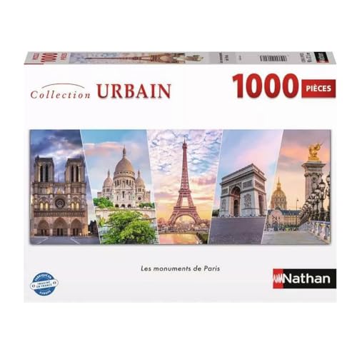 Nathan Puzzle 1000 Teile – Die Sehenswürdigkeiten von Paris – Erwachsene und Kinder ab 14 Jahren – Premium-Puzzle – perfekte Integration – Urban Collection – 12000890 Nathan Puzzle 1000 Teile – Die Sehenswürdigkeiten von Paris – Erwachsene und Kinder ab 14 Jahren – Premium-Puzzle – perfekte Integration – Urban Collection – 12000890 von Ravensburger