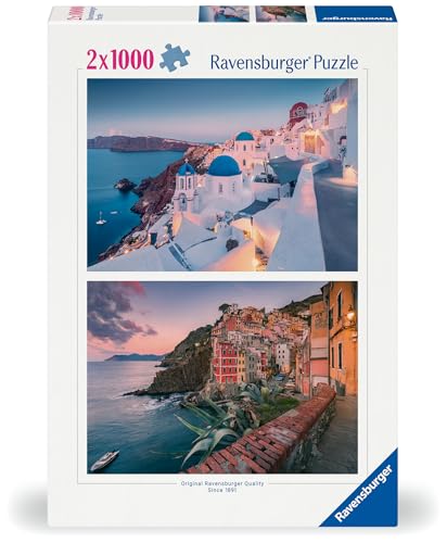Ravensburger Puzzle 12000988 - Griechenland & Italien - 2X 1000 Teile Puzzle für Erwachsene und Kinder ab 14 Jahren Ravensburger Puzzle 12000988 - Griechenland & Italien - 2X 1000 Teile Puzzle für Erwachsene und Kinder ab 14 Jahren von Ravensburger