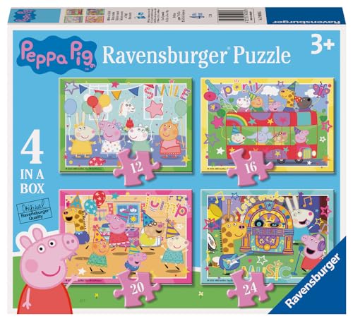 Ravensburger Peppa Wutz, Puzzle, 3 Jahre oder älter, Kinderpuzzle 3 Jahre, Kinderpuzzle, Geschenk für Kinder 3 Jahre, Ravensburger Puzzle, Jigsaw, 4 Puzzles in 1 von Ravensburger