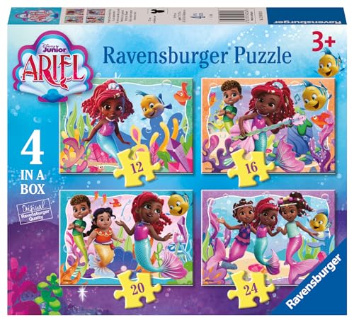 Ravensburger Puzzle: Ariel Junior, Puzzles für Kinder ab 3 Jahren, 4 Puzzles von 12, 16, 20, 24 Teilen, Geschenke für Kinder 3 Jahre, 70 x 50 cm Ravensburger Puzzle: Ariel Junior, Puzzles für Kinder ab 3 Jahren, 4 Puzzles von 12, 16, 20, 24 Teilen, Geschenke für Kinder 3 Jahre, 70 x 50 cm von Ravensburger