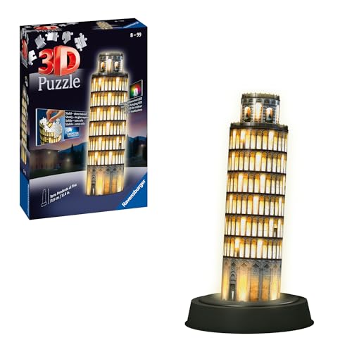 Ravensburger 3D Puzzle Schiefer Turm von Pisa bei Nacht 12515 - leuchtet im Dunkeln - 216 Teile - ab 8 Jahren von Ravensburger