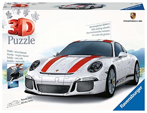 Ravensburger 3D Puzzle Porsche 911R 12528 - Das berühmte Fahrzeug als 3D Puzzle Auto - 108 Teile - ab 10 Jahren von Ravensburger