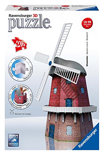 Ravensburger 12563 - Windmühle, 3D Puzzle-Bauwerke, 216 teile von Ravensburger