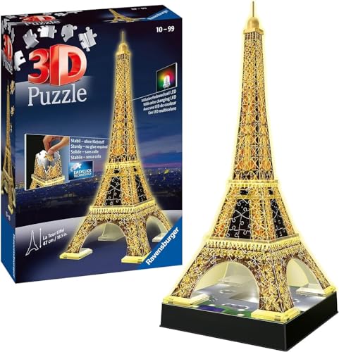 Ravensburger 3D Puzzle Eiffelturm in Paris bei Nacht 12579 - leuchtet im Dunkeln - 216 Teile - ab 10 Jahren, 226 von Ravensburger