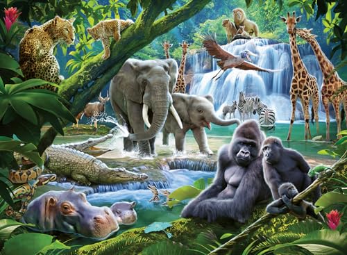 Ravensburger 12970 Animals Jungle Families Puzzle mit extra großen Teilen, für Kinder ab 6 Jahren, Mehrfarbig von Ravensburger