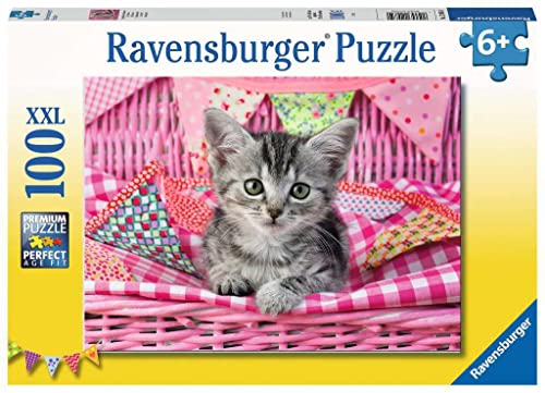 Ravensburger Kinderpuzzle - 12985 Niedliches Kätzchen - Tier-Puzzle für Kinder ab 6 Jahren, mit 100 Teilen im XXL-Format von Ravensburger