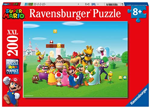 Ravensburger Kinderpuzzle - 12993 Super Mario Abenteuer - Puzzle für Kinder ab 8 Jahren, mit 200 Teilen im XXL-Format von Ravensburger