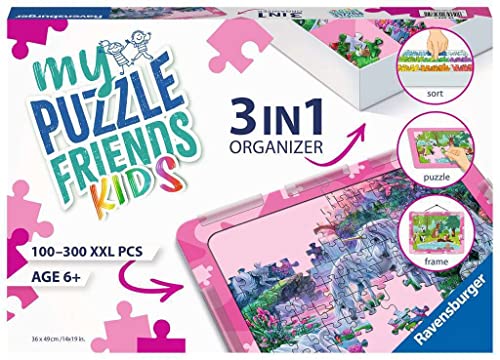 Ravensburger - 13275 3in1 Organizer für Kinderpuzzle in rosa - Puzzle-Aufbewahrung für Kinder ab 6 Jahren, mit Puzzlematte, Puzzle-Sortierschale und Puzzlerahmen von Ravensburger