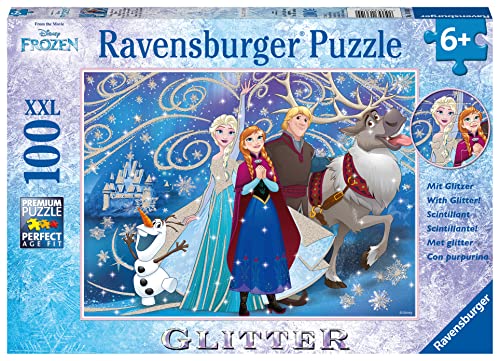 Ravensburger Kinderpuzzle - 13610 Frozen - Glitzernder Schnee - Disney Frozen Puzzle für Kinder ab 6 Jahren, mit 100 Teilen im XXL-Format, mit Glitzer von Ravensburger