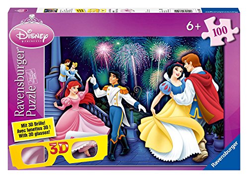 Ravensburger 13629 - Disney Princess: Glanzvoller Auftritt der Prinzessinnen - 100 Teile 3D XXL Puzzle (Mit 3D Brille) von Ravensburger Kinderpuzzle