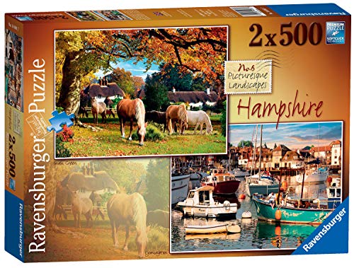 Ravensburger Picturesque Landscapes No.6 Hampshire - Lymington & Swan Green 2X 500 Piece Jigsaw Puzzles for Adults & for Kids Age 10 and Up Ravensburger Picturesque Landscapes No.6 Hampshire - Lymington & Swan Green 2X 500 Piece Jigsaw Puzzles for Adults & for Kids Age 10 and Up von Ravensburger