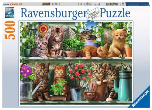 Ravensburger Puzzle 14824 - Katzen im Regal - 500 Teile Puzzle für Erwachsene und Kinder ab 10 Jahren, Tier-Puzzle mit Katzen-Motiv von Ravensburger
