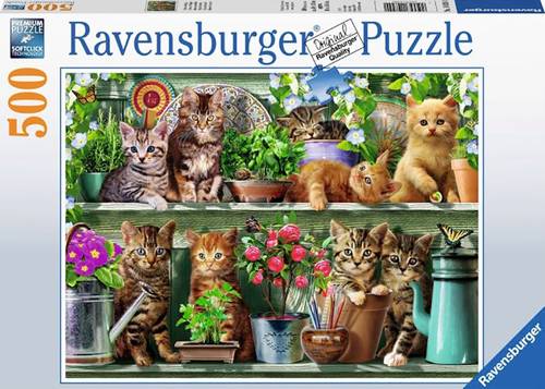 Ravensburger 14824 Puzzle Katzen im Regal 500 Teile 14824 14824 Puzzle Katzen im Regal 500 Teile 1St von Ravensburger