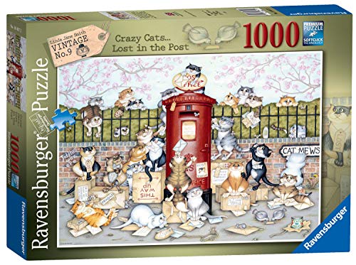 Ravensburger 16417 Crazy Cats Vintage No.9 – Lost in The Post 1000-teiliges Puzzle für Erwachsene und Kinder ab 12 Jahren, Mehrfarbig, 69,9 x 49,7 x 0,2 cm von Ravensburger