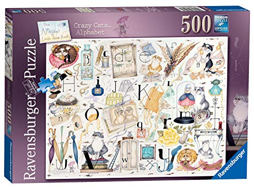 Ravensburger 16426 Crazy Cats Alphabet Puzzle 500 Teile für Erwachsene und Kinder ab 10 Jahren von Ravensburger