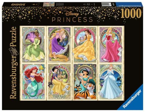 Ravensburger Puzzle 16504 Nouveau Art Prinzessinnen 1000 Teile Disney Puzzle für Erwachsene und Kinder ab 14 Jahren von Ravensburger
