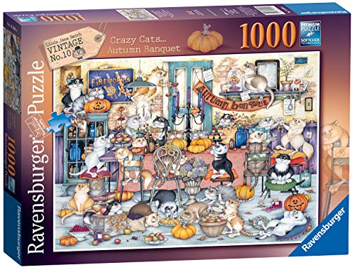Ravensburger 16509 Crazy Cats Puzzle Herbstbankett 1000 Teile für Erwachsene & Kinder ab 12 Jahren, 69,9 x 49,7 x 0,2 cm von Ravensburger