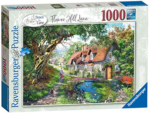 Ravensburger Puzzle 2D 1000 elementów: Droga wśród wzgórza kwiatów, Stary Design von Ravensburger