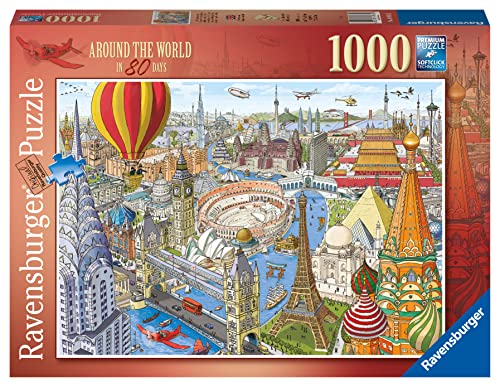 Ravensburger 16961 Around The World in 80 Days Puzzle mit 1000 Teilen, für Erwachsene und Kinder, ab 12 Jahren, Schwarz von Ravensburger
