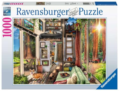 Ravensburger 17496 Redwood Forest Tiny House Lifestyle - Cozy, Retreat Kleines Haus Puzzle, 27 x 20 von Ravensburger