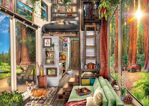Ravensburger 17496 Redwood Forest Tiny House Lifestyle - Cozy, Retreat Kleines Haus Puzzle, 27 x 20 von Ravensburger