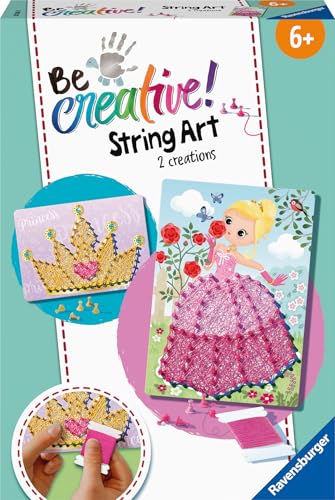 Ravensburger 18245 BeCreative String Art Princess – Kreative Fadenbilder mit romantischer Prinzessin und Krone, für Kinder ab 6 Jahren von Ravensburger