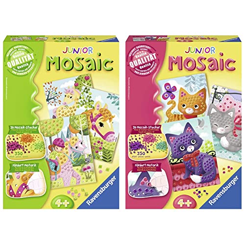 Ravensburger 18341 Mosaic Junior Pferde, DIY für Kinder ab 4 Jahren & 18353 Mosaic Junior Kätzchen, DIY für Kinder ab 4 Jahren Ravensburger 18341 Mosaic Junior Pferde, DIY für Kinder ab 4 Jahren & 18353 Mosaic Junior Kätzchen, DIY für Kinder ab 4 Jahren von Ravensburger