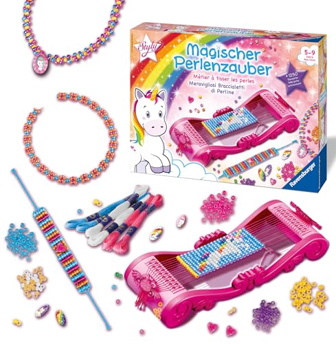 Ravensburger 18513 Magischer Perlenzauber Einhorn - Traumhafte Armbänder aus schillernden Perlen basteln, Kreatives Bastelset für Kinder ab 5 Jahren von Ravensburger