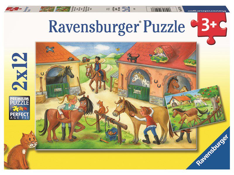 Ravensburger 2 Puzzles - At the Stables 12 Teile Puzzle Ravensburger-05178 von Ravensburger