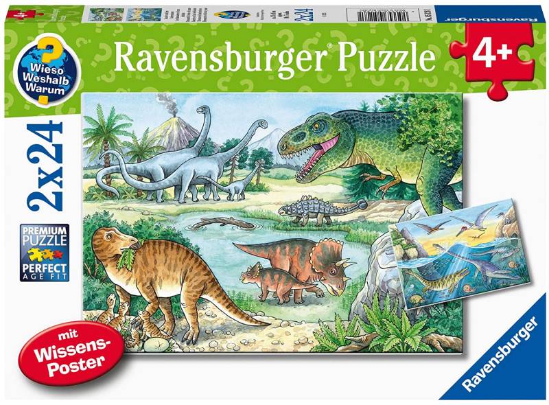 Ravensburger 2 Puzzles - Dinosaurs and their Habitats 24 Teile Puzzle Ravensburger-05128 von Ravensburger