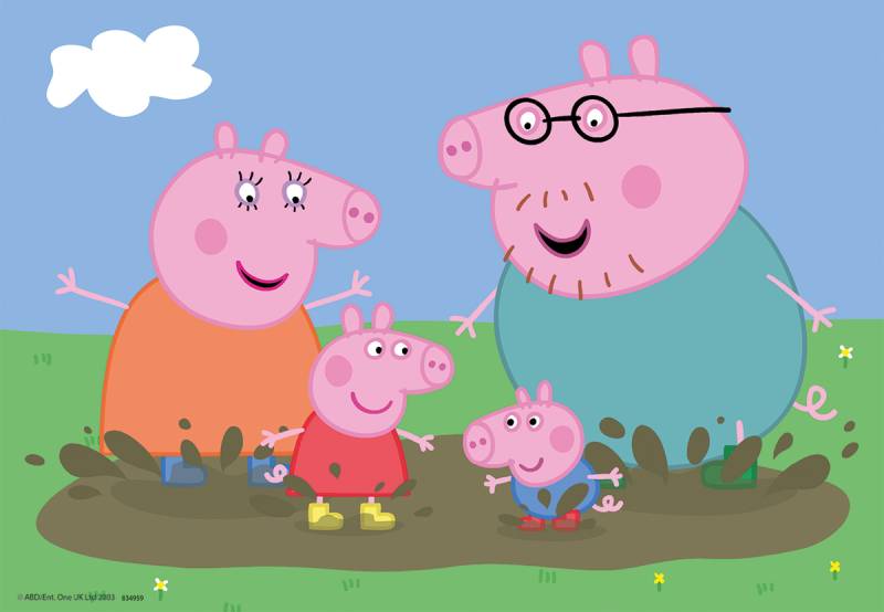 Ravensburger 2 Puzzles - Peppa Pig Glückliches Familienleben 24 Teile Puzzle Ravensburger-09082 von Ravensburger