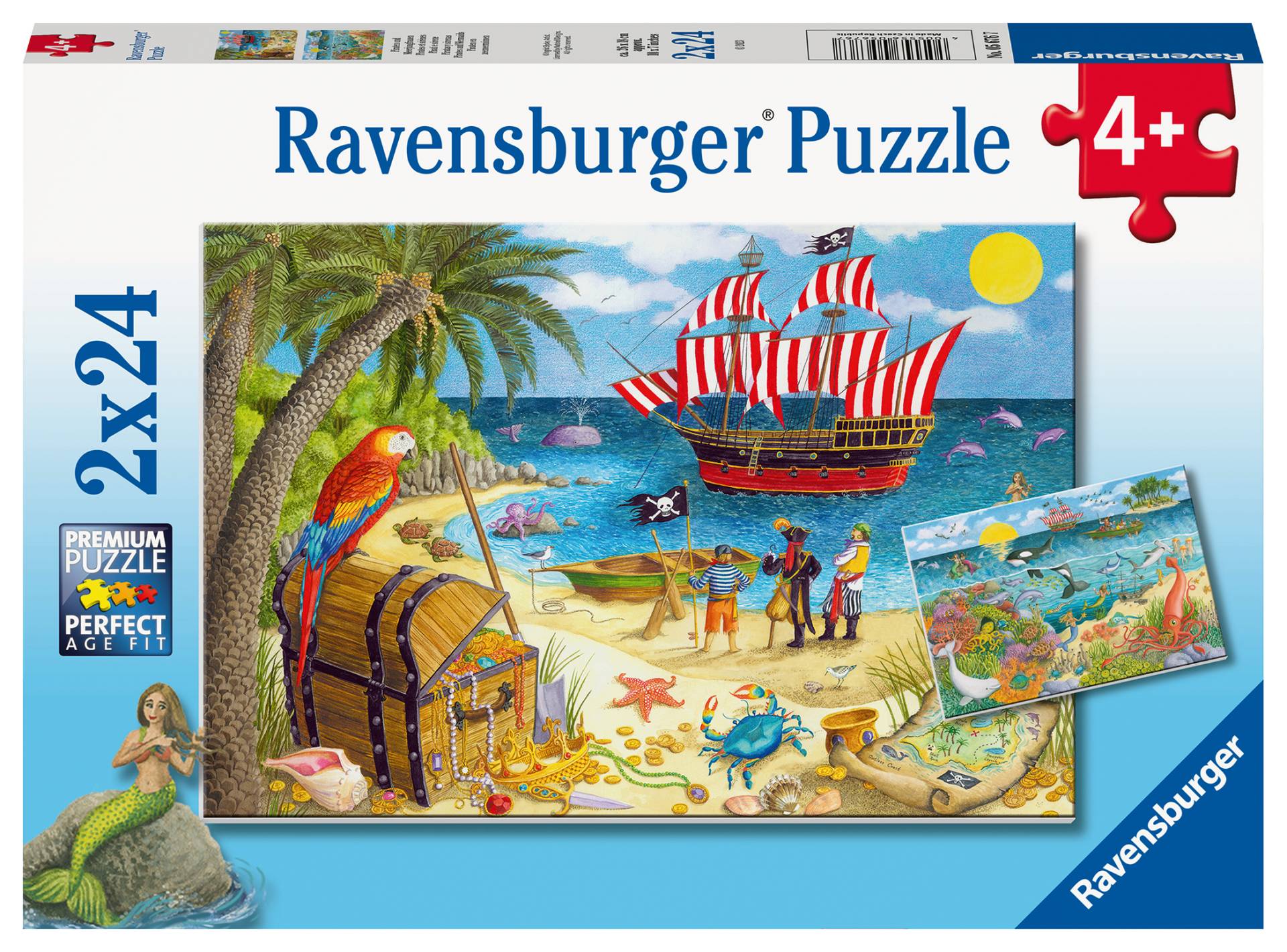 Ravensburger 2 Puzzles - Piraten und Meerjungfrauen 24 Teile Puzzle Ravensburger-5676 von Ravensburger