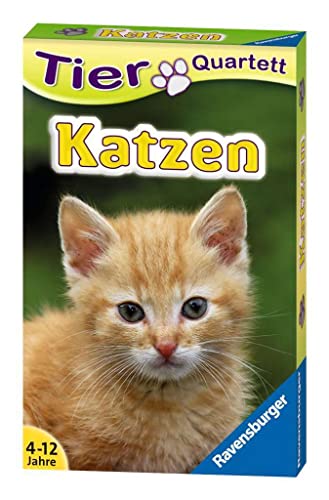 Ravensburger 20421 - Tierquartett Katzen, Klassiker für 3-6 Spieler ab 4-12 Jahre, 32 Katzenrassen von Ravensburger
