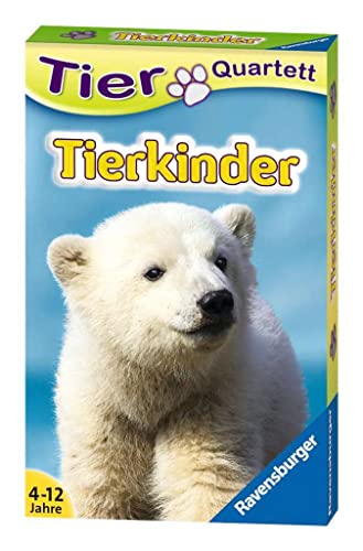 Ravensburger 20423 - Tierquartett Tierkinder, Klassiker für 3-6 Spieler ab 4 - 12 Jahre, 32 Tierkinder von Ravensburger