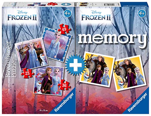 Ravensburger 20673 5 Multipack Memory und Puzzle von Frozen 2, Puzzle und Spiel für Kinder, empfohlen ab 4 Jahren von Ravensburger