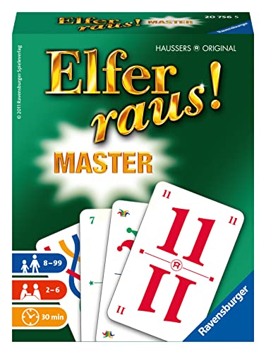 Ravensburger 20756 - Elfer Raus! Master, Kartenspiel für 2-6 Spieler, Spiele-Klassiker ab 8 Jahren, Master Edition von Ravensburger