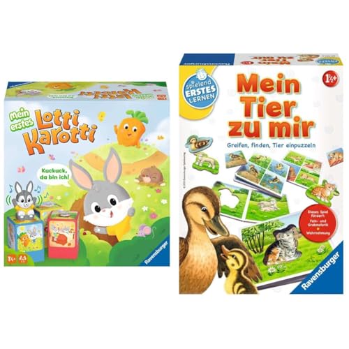 Ravensburger 20916 - Mein erstes Lotti Karotti & 24731 - Mein Tier zu Mir - Puzzelspiel für die Kleinen - Spiel für Kinder ab 1 und 1/2 Jahren Ravensburger 20916 - Mein erstes Lotti Karotti & 24731 - Mein Tier zu Mir - Puzzelspiel für die Kleinen - Spiel für Kinder ab 1 und 1/2 Jahren von Ravensburger