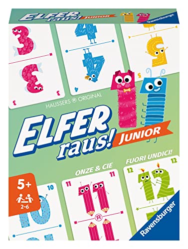 Ravensburger - 20947 Elfer Raus! Junior - Kartenspiel 2 - 6 Spieler, Spiel ab 5 Jahren für Kinder und Erwachsene, Zahlenraum 1-20 von Ravensburger
