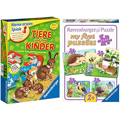 Ravensburger 21403 - Tiere und ihre Kinder - Kinderspiel, Tierwelt kennenlernen - für 1-4 Spieler ab 2 Jahren & Kinderpuzzle 06952 - Süße Gartenbewohner - My First Puzzles - 2,4,6,8 Teile Ravensburger 21403 - Tiere und ihre Kinder - Kinderspiel, Tierwelt kennenlernen - für 1-4 Spieler ab 2 Jahren & Kinderpuzzle 06952 - Süße Gartenbewohner - My First Puzzles - 2,4,6,8 Teile von Ravensburger