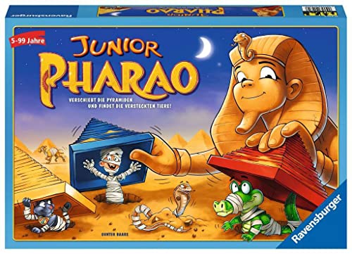 Ravensburger 21435 - Junior Pharao - Gesellschaftsspiel für die ganze Familie, Junior Version, Spiel für Erwachsene und Kinder ab 5 Jahren, für 2-4 Spieler - Schätze suchen von Ravensburger