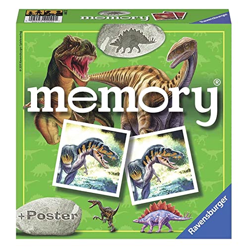 Ravensburger 22099 - Dino Memory, Spieleklassiker für alle Dinosaurier Fans ab 4 Jahren, Merkspiel für 2-8 Spieler von Ravensburger