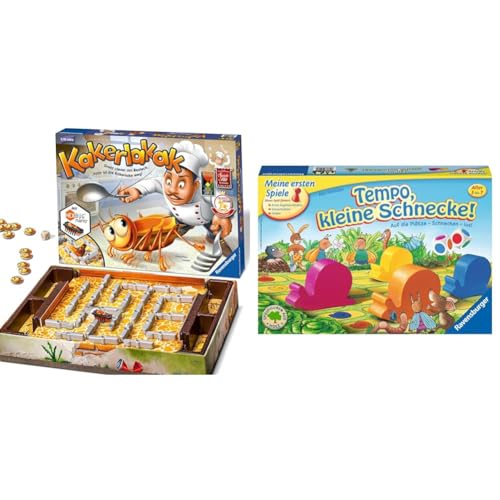 Ravensburger 22212 - Kakerlakak - Kinderspiel mit elektronischer Kakerlake für Groß und Klein & Kinderspiel 21420 - Tempo kleine Schnecke von Ravensburger