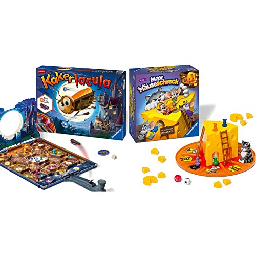 Ravensburger 22300 - Kakerlacula - Kinderspiel mit elektronischer Kakerlake für Groß und Klein, Familienspiel für 2-4 Spieler, geeignet ab 5 Jahren & Kinderspiele 24562 - Max Mäuseschreck ab 4 Jahren von Ravensburger