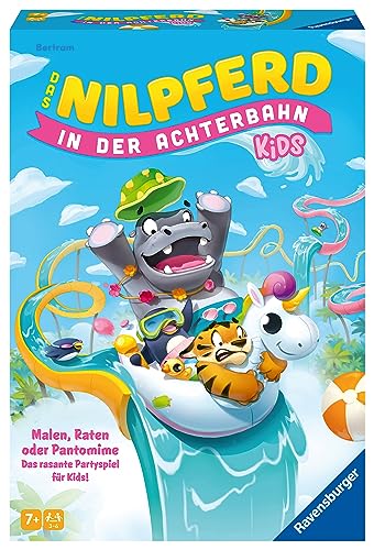 Ravensburger 22361 - Das Nilpferd in der Achterbahn Kids - Gesellschaftsspiel für Kinder und Familien ab 7 Jahren, für 3-6 Spieler - Partyspiel von Ravensburger