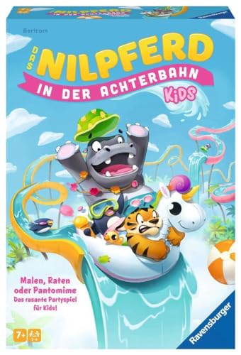 Ravensburger 22361 - Das Nilpferd in der Achterbahn Kids - Gesellschaftsspiel für Kinder und Familien ab 7 Jahren, für 3-6 Spieler - Partyspiel von Ravensburger