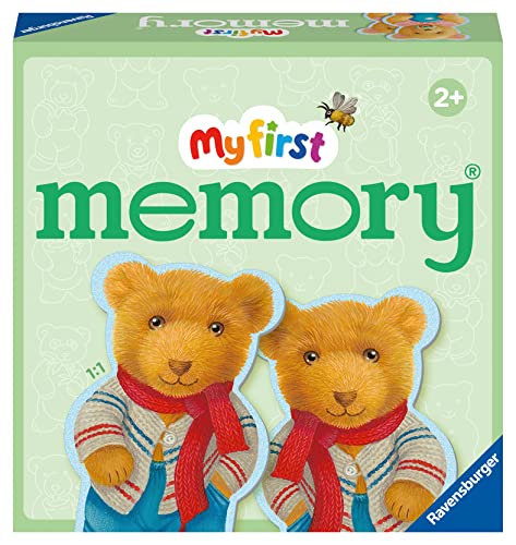 Ravensburger - 22376 - My first memory Teddys, Merk- und Suchspiel mit extra großen Bildkarten in Teddyform für Kinder ab 2 Jahren von Ravensburger