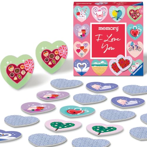 Ravensburger 22398 Memory® Moments - I Love You, Spiele-Klassiker für 2 bis 6 Spieler ab 3 Jahren mit 24 Kartenpaaren in Herzform von Ravensburger