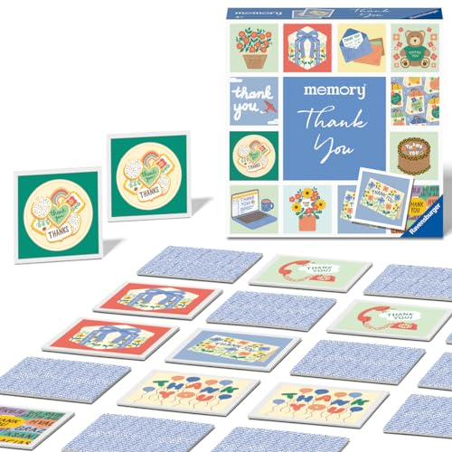 Ravensburger 22400 Memory® Moments - Thank You, 24 liebevoll gestaltete Kartenpaare Sagen auf ganz besondere Weise Danke! Ravensburger Spieleklassiker für 2 bis 6 Spieler ab 3 Jahren von Ravensburger