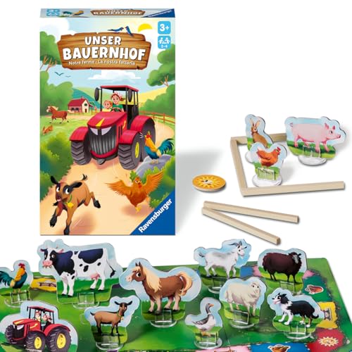 Ravensburger 22408 - Unser Bauernhof, Brettspiel für Kinder ab 3 Jahren, Würfel- und Sammelspiel für 2-4 Spieler von Ravensburger
